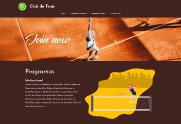 Plantilla web Tennis Club de Sport 
